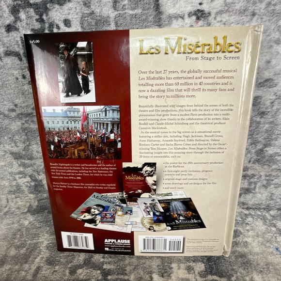 Applause Les Misérables From Stage to Screen Hardcover Musical